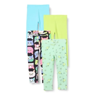 Imagen de Amazon Essentials Disney Marvel Star Wars Frozen Princess Leggings Niña Pequeña, Pack de 4, Wars/Dibujo, 3 años
