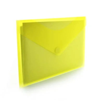 Imagen de Pack 10 Ud. Carpeta Sobre Cierre de Velcro Tamaño A4+/Folio REF 90153 AMARILLO Colores Classic translucidos con acabado Soft Touch by Office Box. (Amarillo)