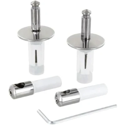 Imagen de Ideal Standard Multi Suites T2955BJ Juego de bisagras para tapa inodoro cierre suave serie 21, acero inoxidable, cromado