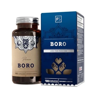 Imagen de FS Boro 180 Boron Tabletas 6mg Suplemento de per Dose Suplementos Alta Potencia Sin OGM, Gluten ni Alérgenos Fabricado en el RU