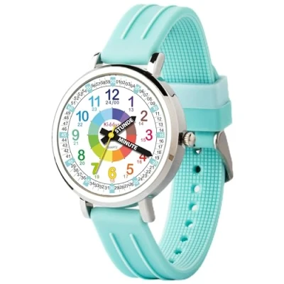 Imagen de Kiddus Reloj Educativo Analógico para niño, niña. Aprende la Hora con Nuestro Fácil Sistema Time Teacher. Ejercicios incluídos. Mecanismo de Cuarzo