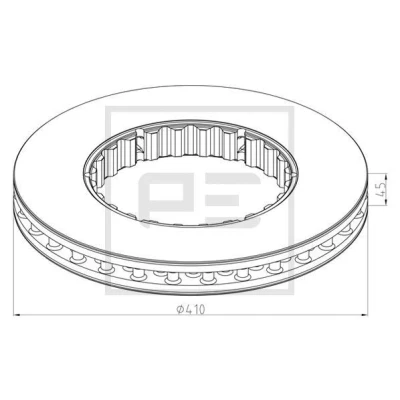 Imagen de PETERS ENNEPETAL 146.223 10A Disco de freno delante y detrás 410 45 ventilación interna sin material sujeción