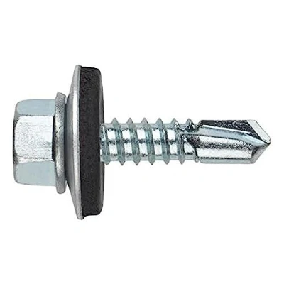 Imagen de INDEX Fixing Systems DIN 7504 K + ARVUL Pack de 100 tornillos autotaladrantes cabeza hexagonal con arandela estampada (recubrimiento cincado, 4,8 x 19 mm, P14)