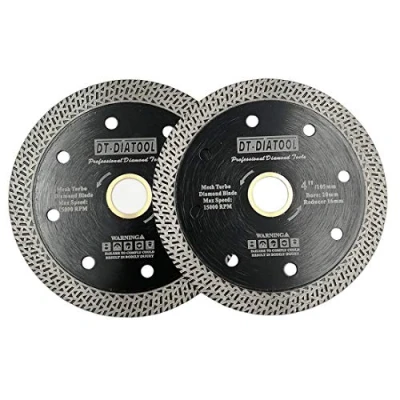 Imagen de DT DIATOOL Disco Tronzador Diamante 2 Piezas 105 mm x 20 mm/16 Hoja de Sierra con Malla Turbo para Corte Porcelanico Azulejos Mármol Granito Cerámica