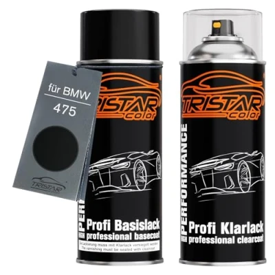 Imagen de TRISTARcolor pintura automotriz Set de botes spray para BMW 475 Blacksaphire Metallic base transparente aerosol 400 ml