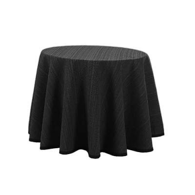 Imagen de Donegal Collections Falda Mesa Camilla Rectangular 70 x 120 cm Riby Negro Tejido Primavera Verano Faldillas con Altura para 75 50% Algodón Poliester Fabricado en España