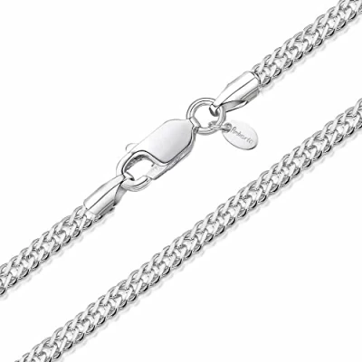 Imagen de Amberta Cadena Barbaba Corte Diamante para Mujer en Plata de Ley 925 2.3mm: 40 cm