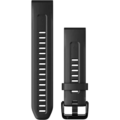 Imagen de Garmin 20mm, Fenix 7S, Banda de Silicona Negra QuickFit 20 mm, Unisex, Multicolor, Talla única