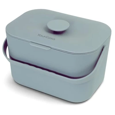 Imagen de YourCasa® cubo de basura orgánica para cocina, 5 L, residuos orgánicos cotidianos, apto lavavajillas, a prueba olores, con colador y mango ergonómico, orgánico, pequeño,