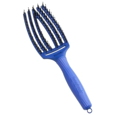 Imagen de Olivia Garden FingerBrush Care Ionic Boar &amp; Nylon Combo Medium Blue Jeans Cepillo de Pelo Edición Limitada Profesional para Cabello Medio Fino o Normal Cerdas Jabalí y