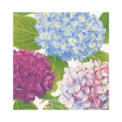 Imagen de Caspari Entertaining with Hydrangea Garden Servilletas de Almuerzo (20 Unidades), Color Azul, Papel, Luncheon