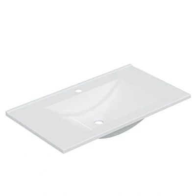 Imagen de HOMN LIVING Lavabo PMMA Color Blanco, Lavamanos Rectangular, Medidas: 81,5 cm (Ancho) x 13 (Alto) 46 (Fondo)