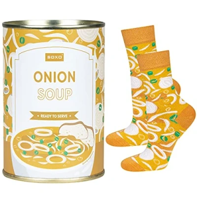 Imagen de soxo Sopa En Lata Calcetines Mujer Divertidos Regalos Para Hombre Originales Regalo Colores 35 40 Onion Soup