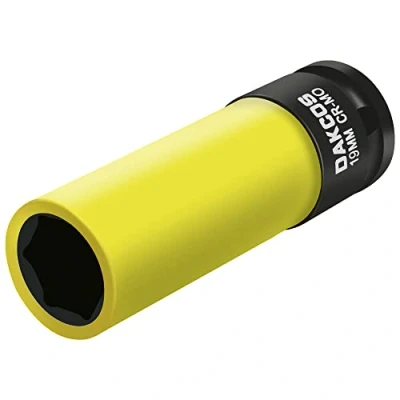Imagen de DAKCOS 1/2&quot; Vaso de Impacto con Protectores para Llantas Aluminio Vasos Ruedas Coche 19 mm, Cr Mo