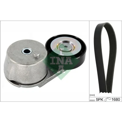 Imagen de INA 529 0409 10 Juego de correas trapeciales poli V Revisar/sustituir poleas libres del alternador OPEL: Corsa E Hatchback