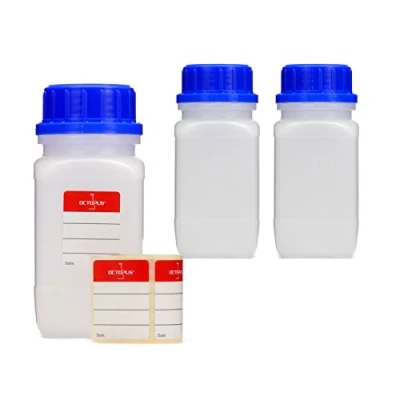 Imagen de Octopus 3 x 250 ml frascos de Boca Ancha con tapón Rosca, para Productos químicos, Frasco Laboratorio