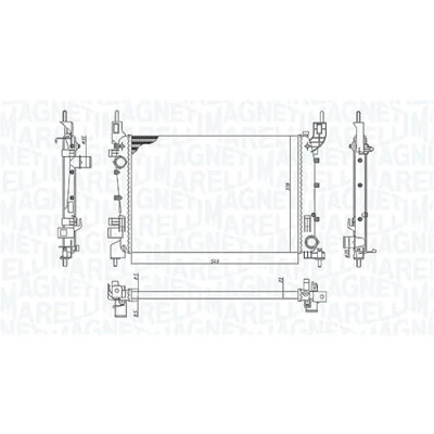 Imagen de MAGNETI MARELLI 350213200400 Radiador, refrigeración del motor 540 378 23 Aletas unidas mecánicamente FIAT: Grande Punto Hatchback