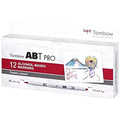 Imagen de Tombow ABT PRO Rotuladores con base de alcohol, 12 unidades, colores pastel