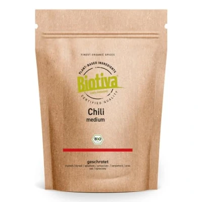 Imagen de Biotiva chile pimienta de Cayena molido orgánico 100g polvo fino (Cayena, Capsicum frutescens) en ardientemente picante llenado Alemania