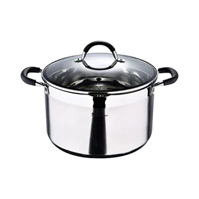 Imagen de MasterPro Foodies Cacerola de 9.5L, 28 x 16.5 cm, Acero Inoxidable, Revestimiento Antiadherente, Mango ergonómico, Apto para toda tipo cocinas incluido inducción, Libre tóxicos