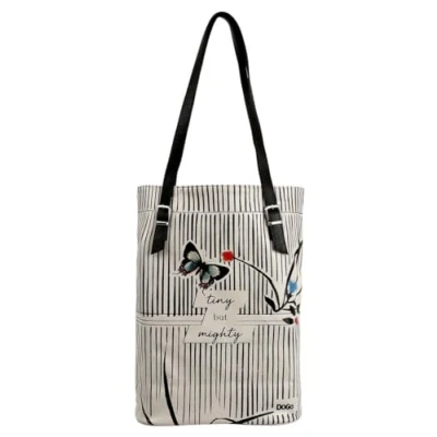 Imagen de DOGO Femme Cuir Vegan Crème Fait Main et Mode Sac d&#039;épaule Tiny But Mighty Motif