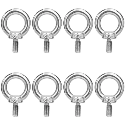 Imagen de QIMEI SHOP Anillos de Elevación M5 Cancamo Pernos Ojo Tornillos Argollas Acero Inoxidable 304 para Colgar y Fijar 8 Piezas