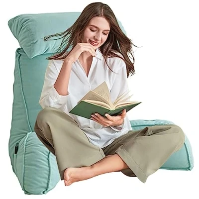 Imagen de AMZZHAO Cojin Lumbar de Lectura Premium,Respaldo para Cama,Sofá,Suelo y Almohada Extra Viscoelástica,para Sentarse en la Cama Leer Juegos o Ver Biblioteca TV