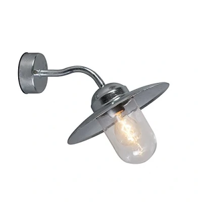 Imagen de Qazqa rústico Aplique exterior zinc IP44 MUNICH Vidrio/Acero Redonda/Esfera Adecuado para LED Max. 1 x 60 Watt
