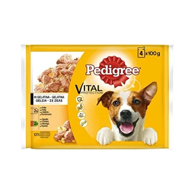 Imagen de Pedigree Comida Húmeda para Perros en Gelatina Sabores Pollo y Cordero, Multipack (13 Packs x 4 bolsitas 100g)