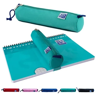 Imagen de Oxford Estuche para niñas y niños, Turquesa con Banda elástica, Redondo, 22 cm, Turquoise, Redondo