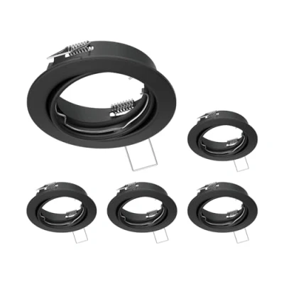 Imagen de ledscom.de 5 uds. marco empotrable en techo FERE, redondo, orientable, negro mate