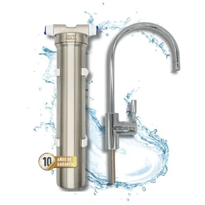 Imagen de DOCTOR Agua Filtro de Ecológico HIS Ultra Purify con Zeolita en Acero Inoxidable Bajo encimera Capacidad filtrado 300L/H Bactericida Antiviral Conserva Sales Minerales del