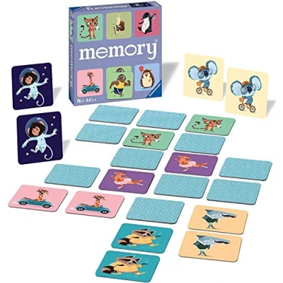 Imagen de Ravensburger Happy Animals Memory Matching Picture Snap Pairs Game for Kids Age 3 Years Up