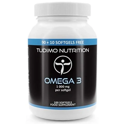 Imagen de Aceite de Pescado Omega 3 Capsulas 1000mg 100 pzas Softgel Cápsulas (3+ Meses provisión), cada una con 1000 mg Omega3 Suplemento (Fish Oil Supplement Capsules)