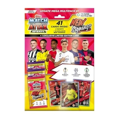 Imagen de Topps Match Attax 23/24 Update Mega Multipack #1 41 Cartas de Attax, Incluyendo 16 Nuevos Fichajes y una Carta Exclusiva New Signings edición Limitada.