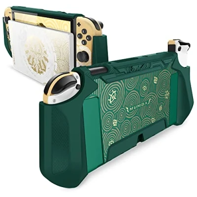 Imagen de Mumba Funda para Nintendo Switch OLED 2021 Cubierta Protectora TPU Grip de Agarre Resistente Case Compatible con Consola y Controlador Joy (Verde)