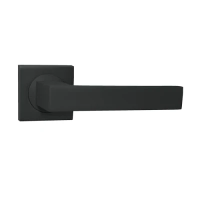 Imagen de domino QUBIK QR Tirador de puerta sin roseta cerradura, rosetas cuadradas, picaporte para habitación, oficina, herrajes aluminio, juego manillas