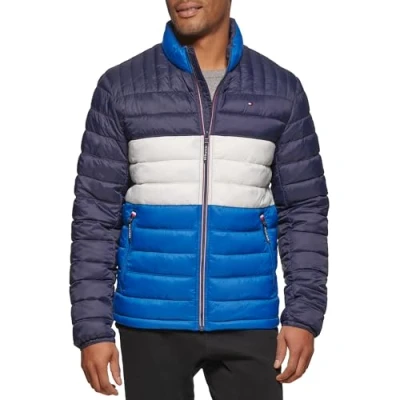 Imagen de Tommy Hilfiger Ultra Loft Chaqueta Acolchada Ligera y Plegable (estándar Grande Alta) Abrigo Alternativo de plumón, Bloque Color Azul Rey, L para Hombre