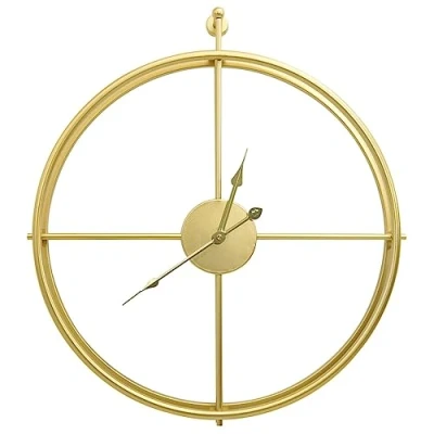 Imagen de vidaXL Reloj de Pared Moderno Analógico Decorativo Salón Sala Estar Habitación Dormitorio Oficina Hogar Casa Robusto Hierro Dorado 52 cm
