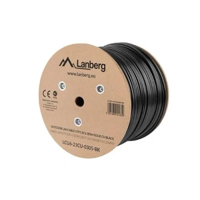 Imagen de Lanberg Kabel INSTALACYJNY UTP, Kat. 6, DRUT Outdoor CU, 305M, Czarny