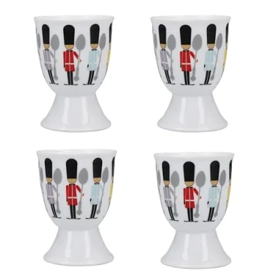 Imagen de KitchenCraft KCEGGSOL4PC Juego de hueveras, Porcelana, Blanco
