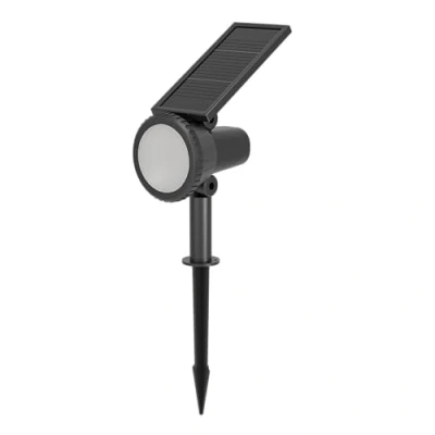 Imagen de EGLO Sambuco lámpara solar led para exteriores, de exterior con estaca, foco jardín controlable por mando a distancia, plástico negro, blanco cálido, RGB, IP44