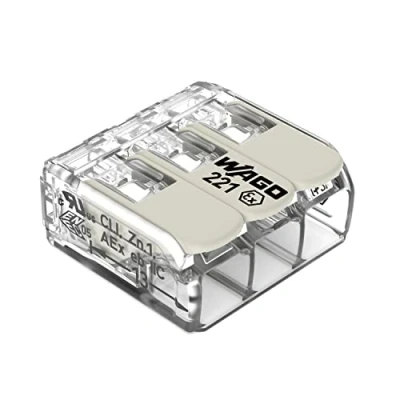 Imagen de WAGO Terminales de conexión 221 683 3 conductores, hasta 6 mm², 30 unidades, conector cable compacto con palancas para todos los tipos conductores en todo el mundo, seguridad confirmada