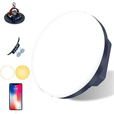 Imagen de Linterna Camping LED, 16500 mAh Power Bank Recargable Lámpara ,2500LM Foco para Tienda, IP65 Impermeable Portátil Luz de Emergencia Pesca,Senderismo,Apagón (60W)