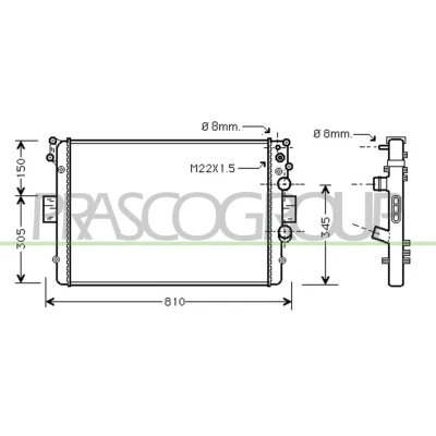Imagen de PRASCO IVA2043 Radiador, refrigeración del motor Aluminio 650 453 34 Aletas unidas mecánicamente IVECO: DAILY 3 Kasten/Kombi,