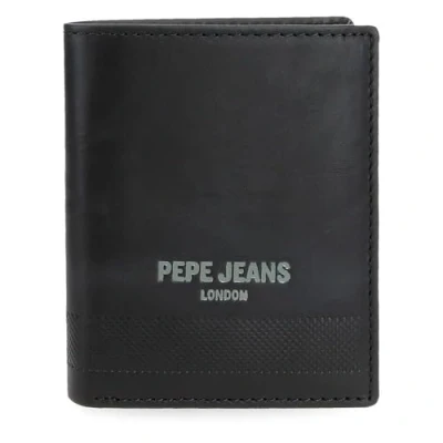 Imagen de Pepe Jeans Deep Cartera Vertical con Monedero Negro 8,5x10,5x1 cms Piel by Joumma Bags