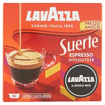 Imagen de Lavazza A Modo Mio Cápsulas de café espresso Suerte, paquete 36