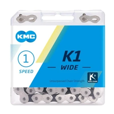 Imagen de KMC, Cadena K1 Ancha 110 Eslabones 1V.Cromado Negro