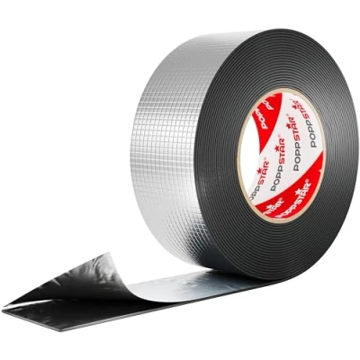 Imagen de Poppstar Cinta adhesiva papel aluminio de butilo (10 m x 50 mm 1,5 mm) autoadhesiva y selladora
