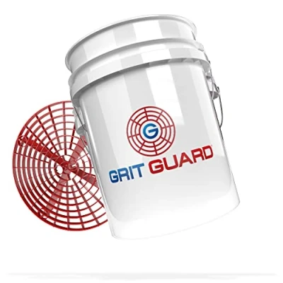 Imagen de detailmate GRITGUARD Juego de cubo lavado profesional US 5 GAL Bucket aprox. 20L + Grit Guard perfecto para lavar a mano en coche, moto y caravana